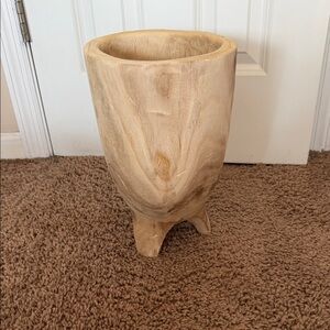 Creative Co-Op Natural Wood Tripod Vase